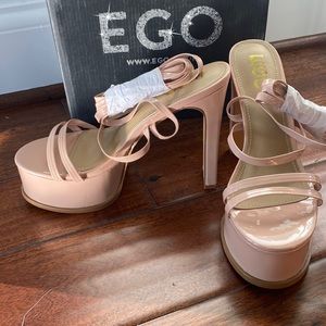 Lace-Up Platform Block Heels